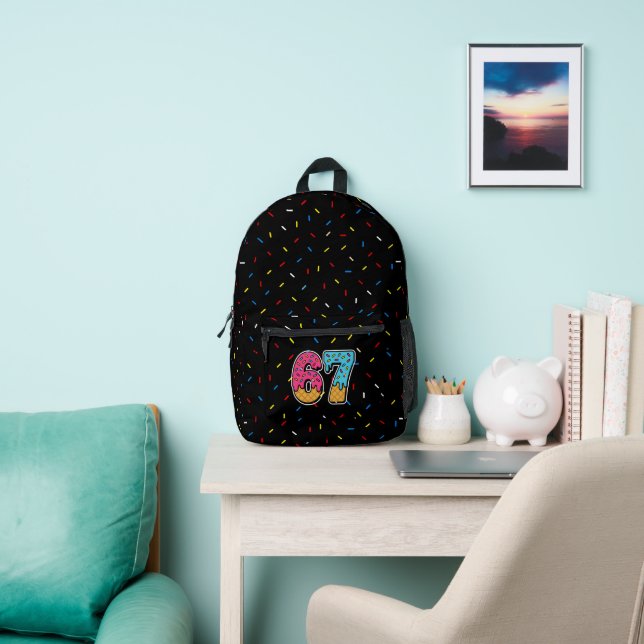 67 Funny Meme Ice Cream Six Seven Gen Alpha Printed Backpack (Insitu)
