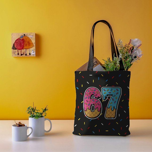 67 Funny Meme Ice Cream Six Seven Gen Alpha Tote Bag (Creator Uploaded)