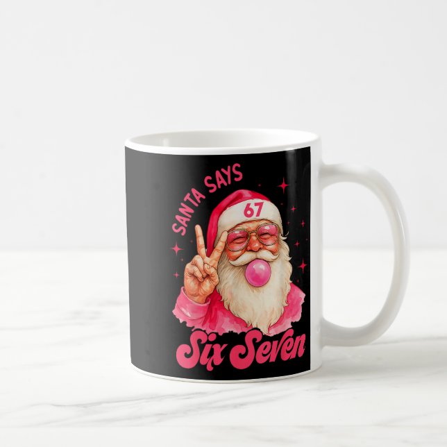 67 Funny Meme Merry Xmas Santa Says Six Seven Chri Coffee Mug (Right)