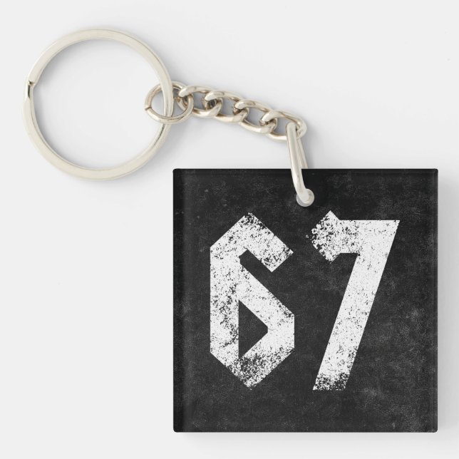 67 Funny Meme Six Seven Gen Alpha Key Ring (Front)