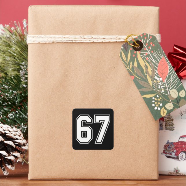 67 Funny Meme Six Seven Gen Alpha Square Sticker (Holiday)