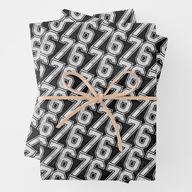 67 Funny Meme Six Seven Gen Alpha Wrapping Paper Sheet (In situ)