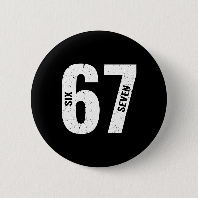67 Funny Meme Six Seven Retro  6 Cm Round Badge (Front)