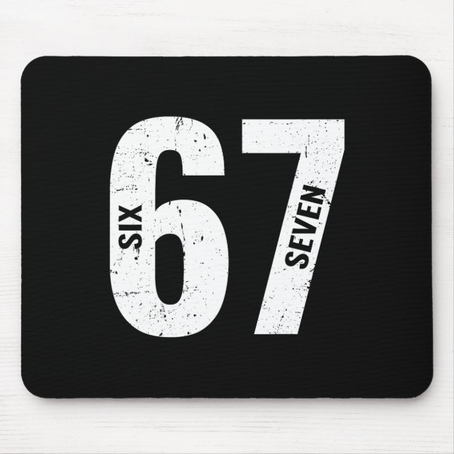 67 Funny Meme Six Seven Retro  Mouse Pad (Front)