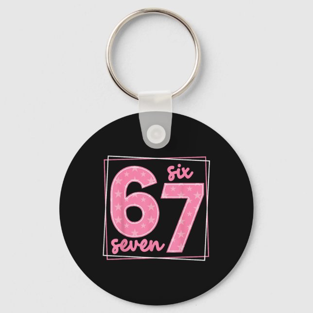 67 Funny Number 67 Birthday Meme  Key Ring (Front)