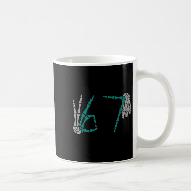 67 funny six seven gen meme skeleton vibess coffee mug (Right)