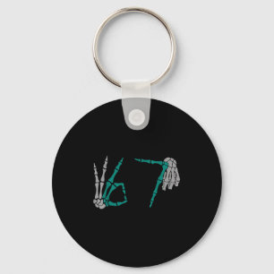 67 funny six seven gen meme skeleton vibess key ring