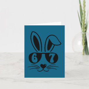67 funny six seven meme rabbit bunny sunglasses card