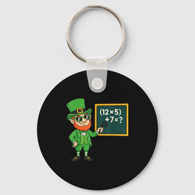 67 Funny St Patricks Day Math Teacher Meme Six Sev Key Ring (Front)