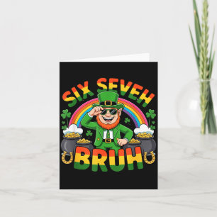 67 funny st. patrick's day six seven meme  card