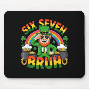 67 funny st. patrick's day six seven meme mouse pad