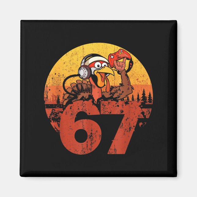 67 Funny Turkey Thanksgiving Gym Fitness Workout S Magnet (Front)