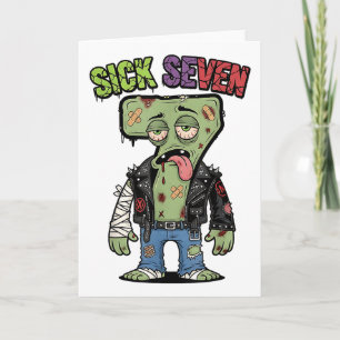 67 Funny Zombie Six Seven Humour Meme Brainrot Sic Card