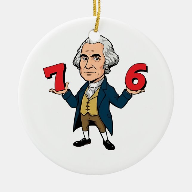 67 George Washington 7-6 Six Seven Meme 67  Ceramic Ornament (Front)