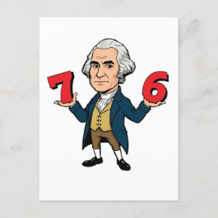 67 George Washington 7-6 Six Seven Meme 67  Holiday Postcard