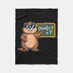 67 Groundhog Day 6-7 Meme Math Teacher Six Seven K Fleece Blanket