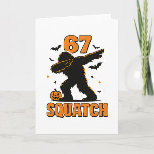 67 Halloween Bigfoot Six Seven Sasquatch Brainrot Card