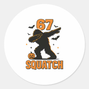 67 Halloween Bigfoot Six Seven Sasquatch Brainrot Classic Round Sticker