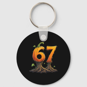 67 Halloween Brainrot Meme 6 7 Numbers Six Seven P Key Ring