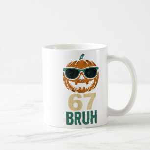 67 Halloween Bruh Pumpkin 6-7 Meme Gen Alpha Slang Coffee Mug