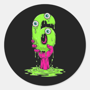 67 Halloween Costume Funny Number 6 Six Meme For G Classic Round Sticker