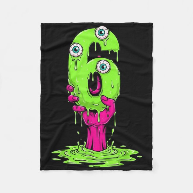 67 Halloween Costume Funny Number 6 Six Meme For G Fleece Blanket (Front)