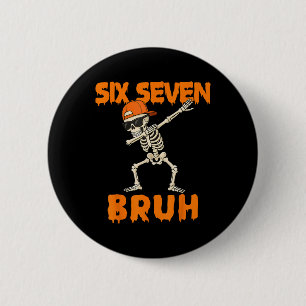 67 Halloween Funny Six Seven Meme Brainrot Pumpkin 6 Cm Round Badge