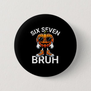 67 Halloween Funny Six Seven Meme Brainrot Pumpkin 6 Cm Round Badge