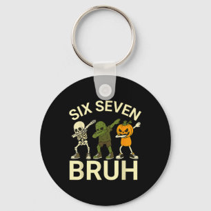 67 Halloween Funny Six Seven Meme Brainrot Pumpkin Key Ring