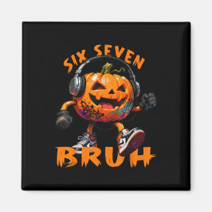 67 Halloween Funny Six Seven Meme Brainrot Pumpkin Magnet