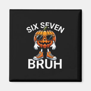 67 Halloween Funny Six Seven Meme Brainrot Pumpkin Magnet