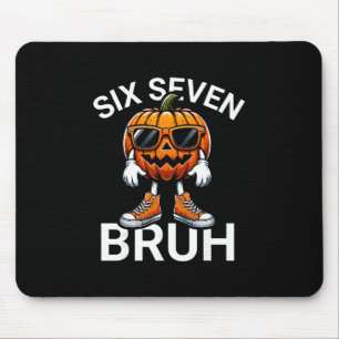 67 Halloween Funny Six Seven Meme Brainrot Pumpkin Mouse Pad