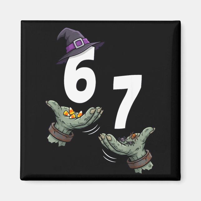 67 halloween girls witch six seven 6 7 meme trick magnet (Front)