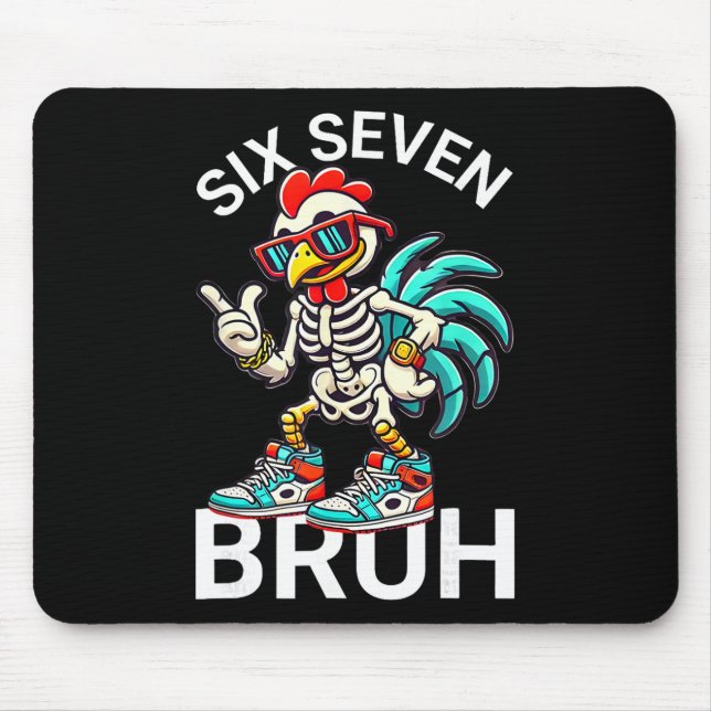 67 Halloween Meme 6 7 Chicken Skeleton Six Seven F Mouse Pad (Front)