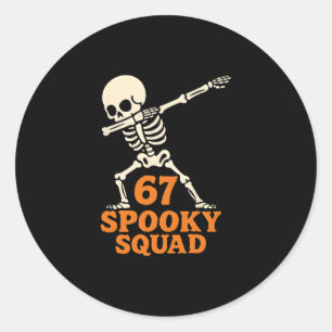 67 Halloween Meme 6 7 Numbers Six Seven Funny Kids Classic Round Sticker