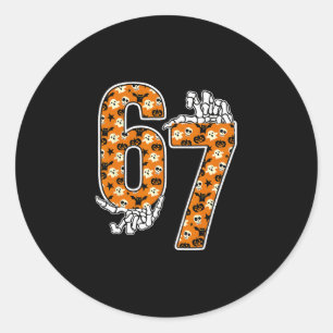67 Halloween Meme 6 7 Numbers Six Seven Funny Kids Classic Round Sticker