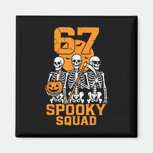 67 Halloween Meme 6 7 Numbers Six Seven Kids Skele Magnet