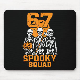 67 Halloween Meme 6 7 Numbers Six Seven Kids Skele Mouse Pad