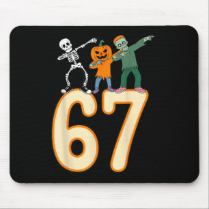 67 Halloween Meme 6 7 Numbers Six Seven Skeleton  Mouse Pad