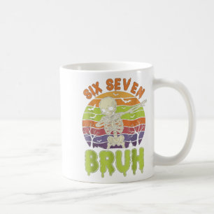 67 Halloween Meme 6 7 Skeleton Six Seven Numbers F Coffee Mug