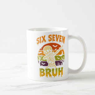 67 Halloween Meme 6 7 Skeleton Six Seven Numbers F Coffee Mug