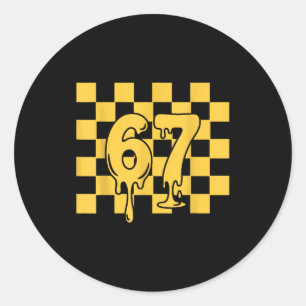 67 Halloween Meme  Classic Round Sticker