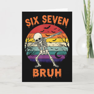 67 Halloween Meme Six Seve Skeleton Numbers Funny Card