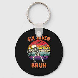 67 Halloween Meme Six Seve Skeleton Numbers Funny  Key Ring