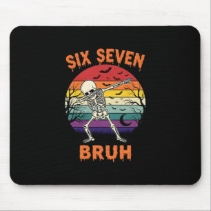 67 Halloween Meme Six Seve Skeleton Numbers Funny  Mouse Pad
