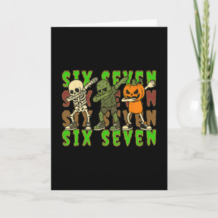 67 Halloween Meme Six Seven Dabbing Skeleton Zombi Card