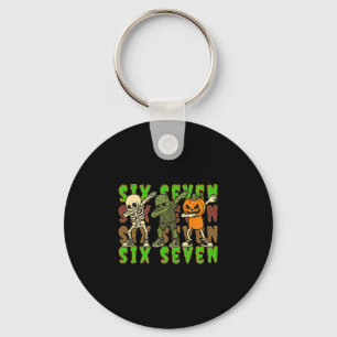 67 Halloween Meme Six Seven Dabbing Skeleton Zombi Key Ring