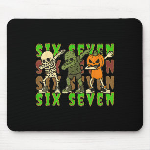 67 Halloween Meme Six Seven Dabbing Skeleton Zombi Mouse Pad