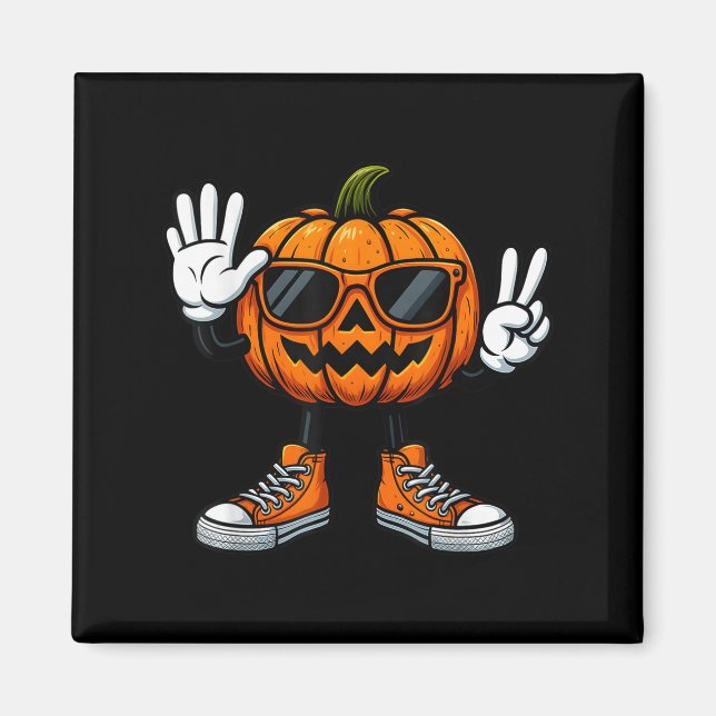 67 Halloween Pumpkin Funny Brainrot Meme Kids Six  Magnet (Front)