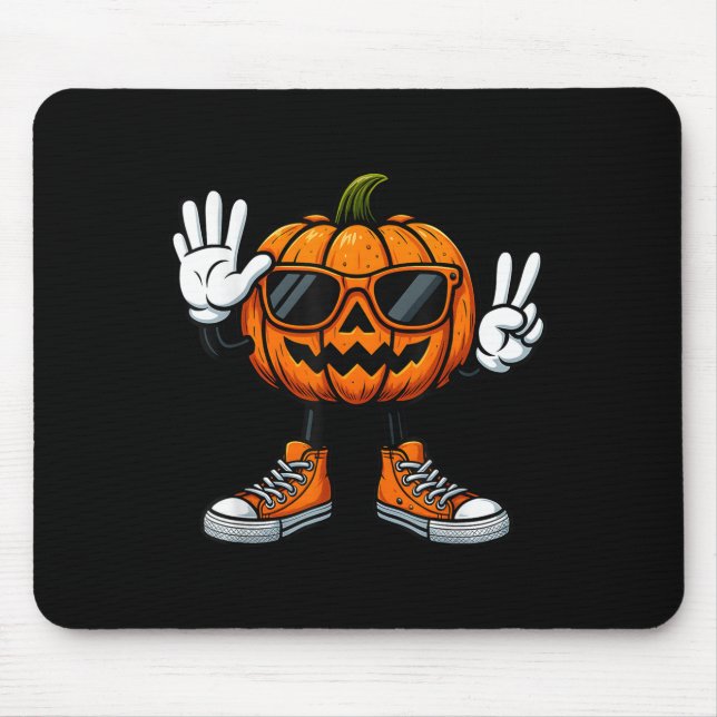 67 Halloween Pumpkin Funny Brainrot Meme Kids Six  Mouse Pad (Front)